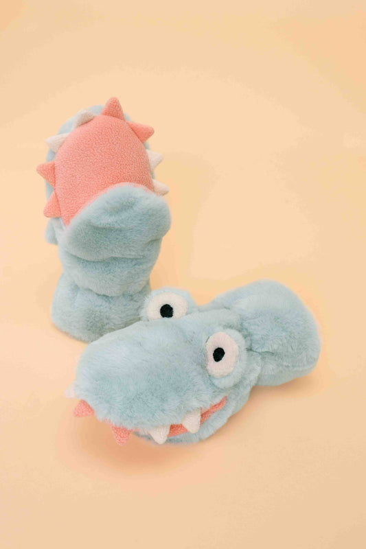 Kids Goofy Monster Fluffy Mittens - Pale Blue