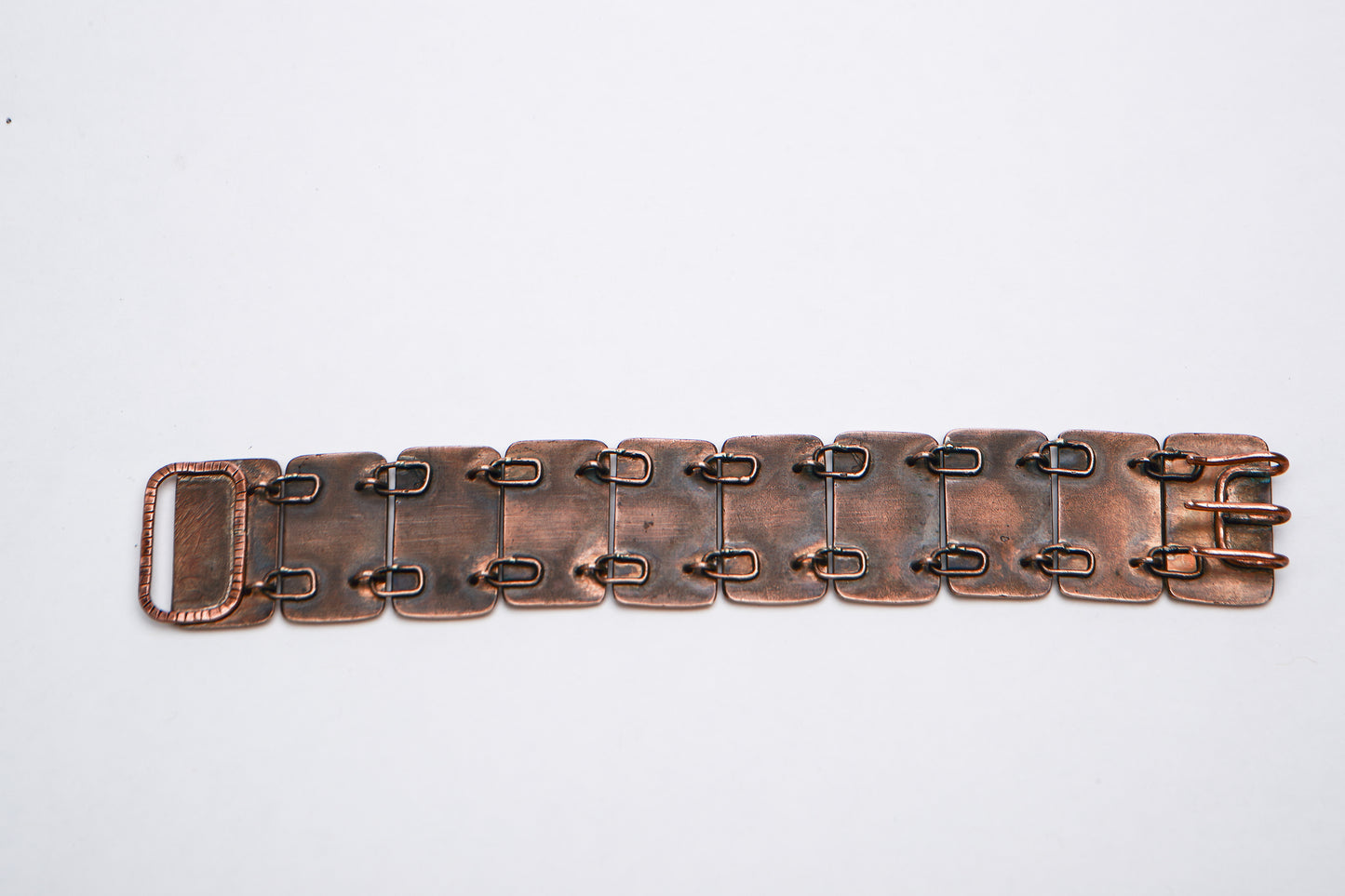 Bronze Etched beetles link bracelet