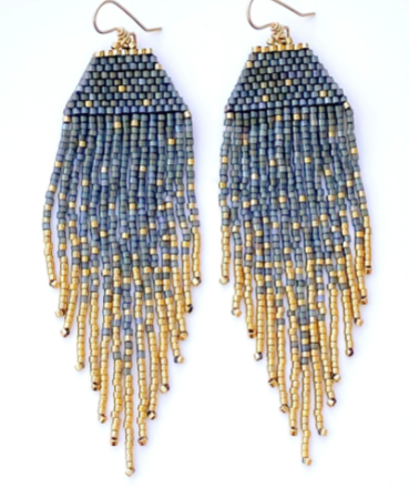 Gold Flecks Charcoal Earrings