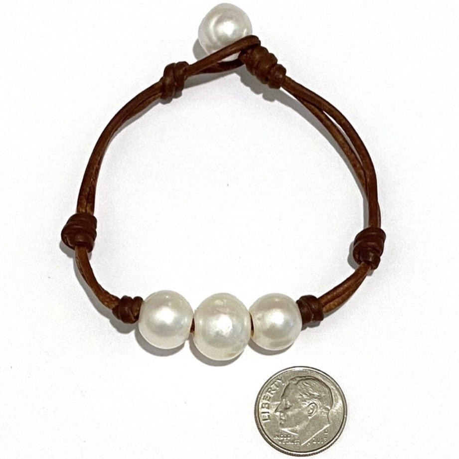 "Daisy" 3 Freshwater Pearls Bracelets