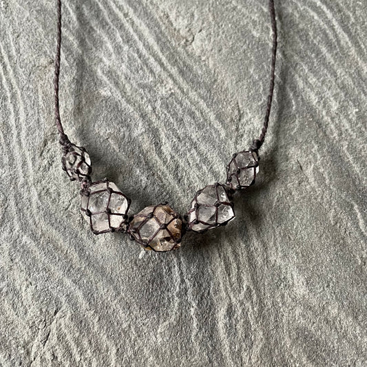 Netted Herkimer Diamond Necklace