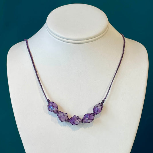 Netted Lavender Aura Necklace