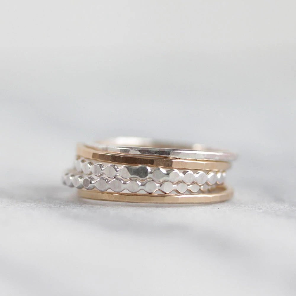 Mixed Stacking Rings- set of five